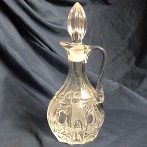 Vintage glass cruet for oil or vinegar elegant dining Victorian table decor